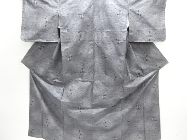 JAPANESE KIMONO / UNUSED DORO OSHIMA TSUMUGI (7 maruki) / WOVEN FLOWER 